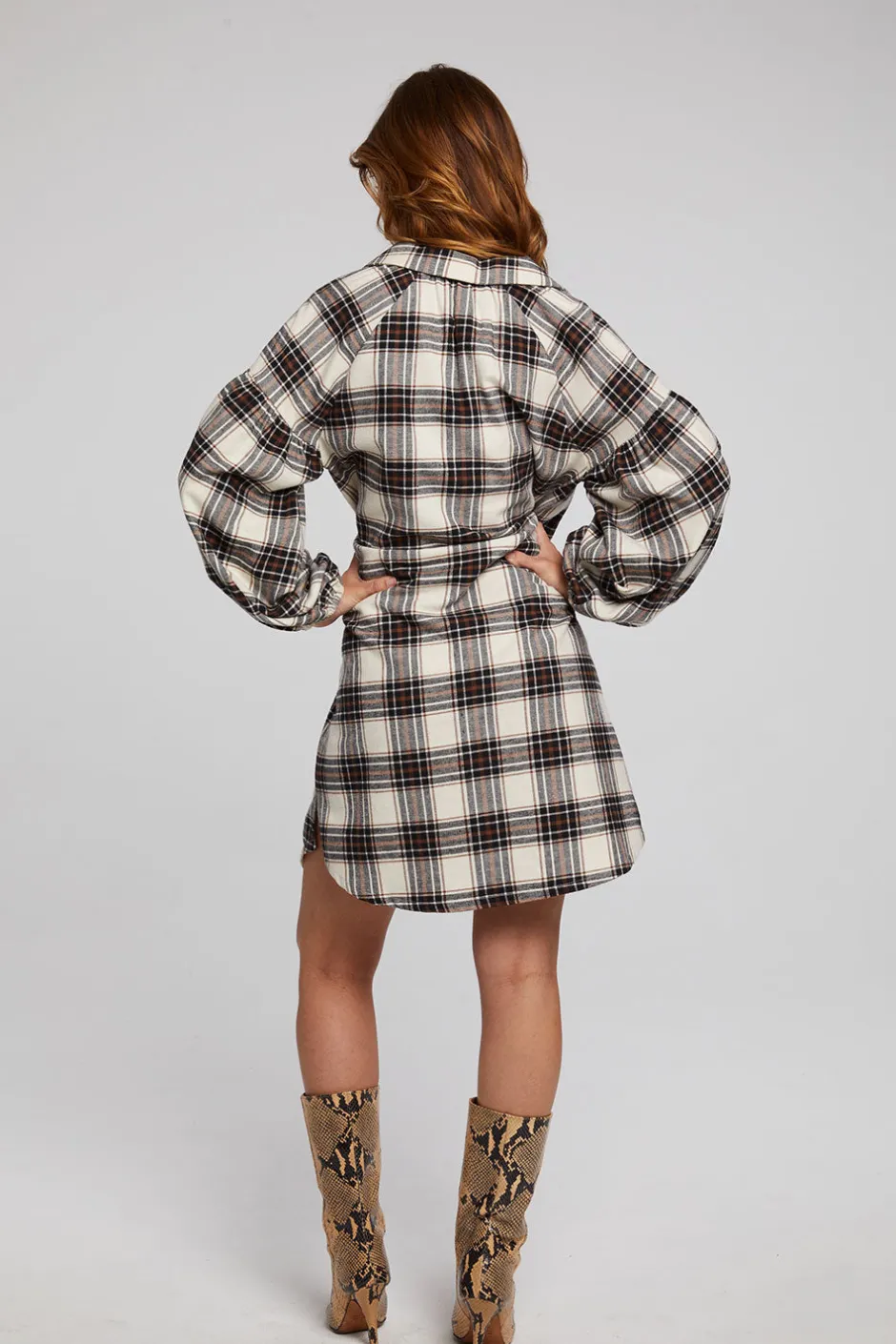 Women Chaser Brand Folk Americana Plaid Mini Dress
