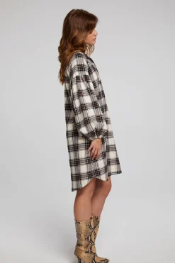 Women Chaser Brand Folk Americana Plaid Mini Dress