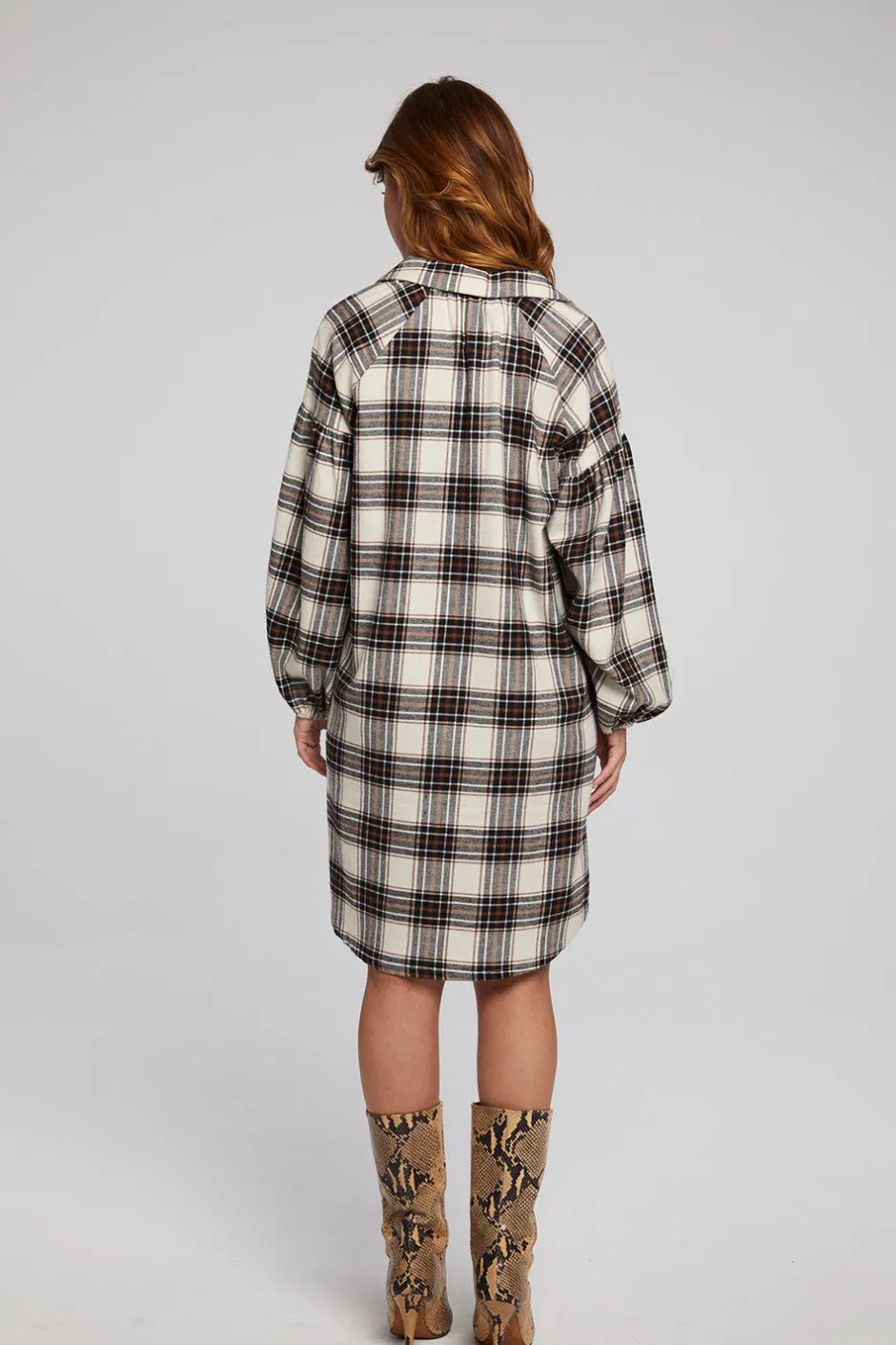 Women Chaser Brand Folk Americana Plaid Mini Dress