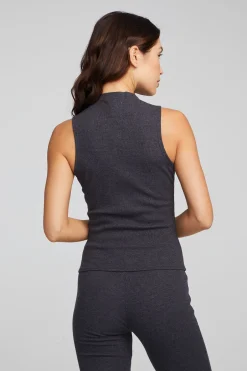 Women Chaser Brand Fox Shadow Black Tank