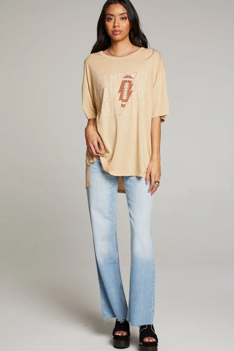 Women Chaser Brand Game Day Bolt One Size Tee