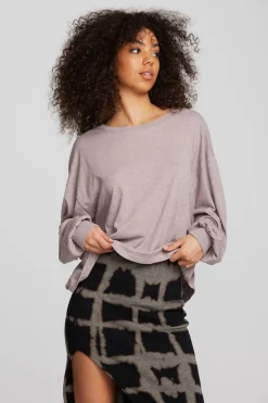 Women Chaser Brand Gauze Jersey Long Sleeve Tee