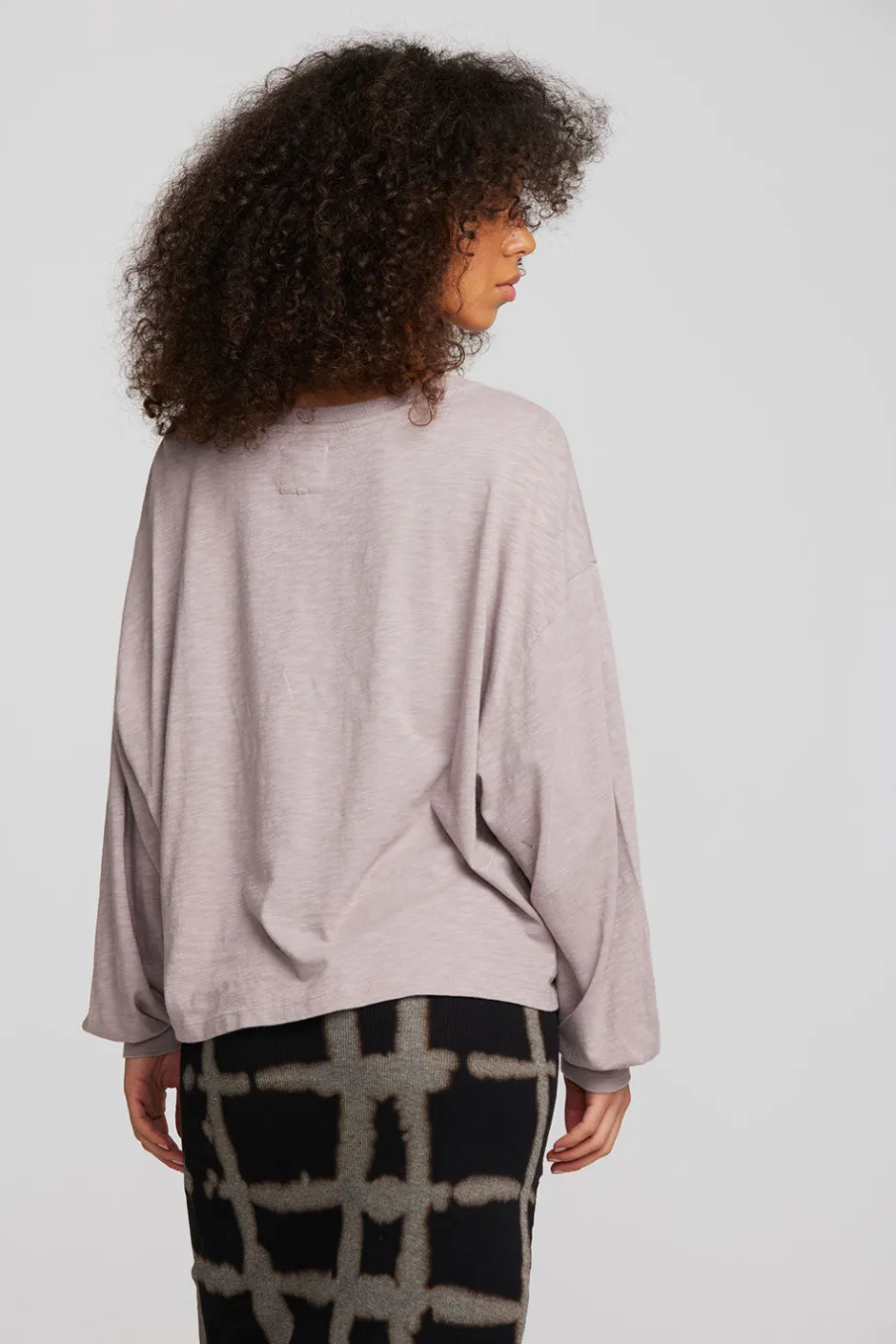Women Chaser Brand Gauze Jersey Long Sleeve Tee