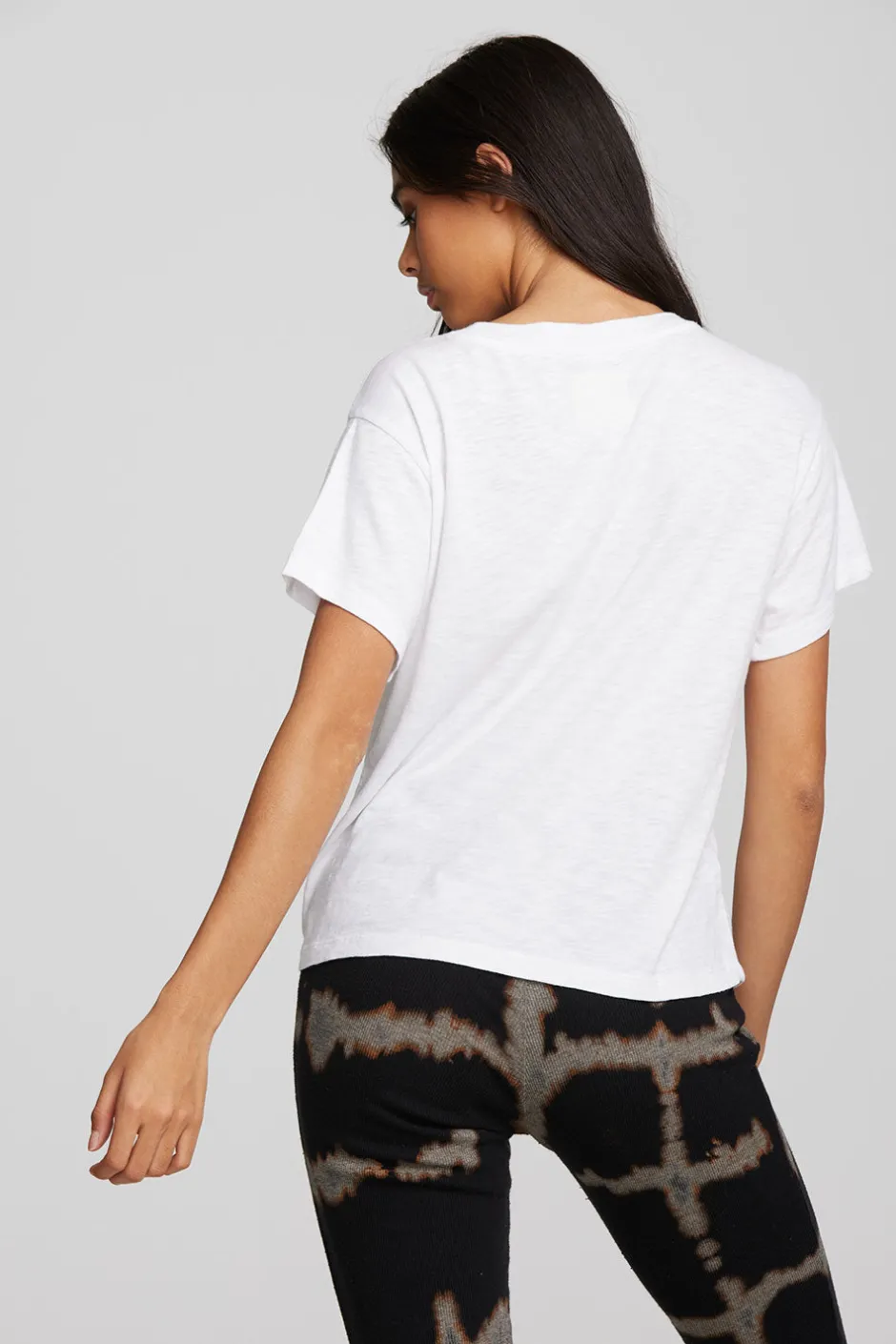 Women Chaser Brand Gauze Jersey Oversized Crewneck Tee