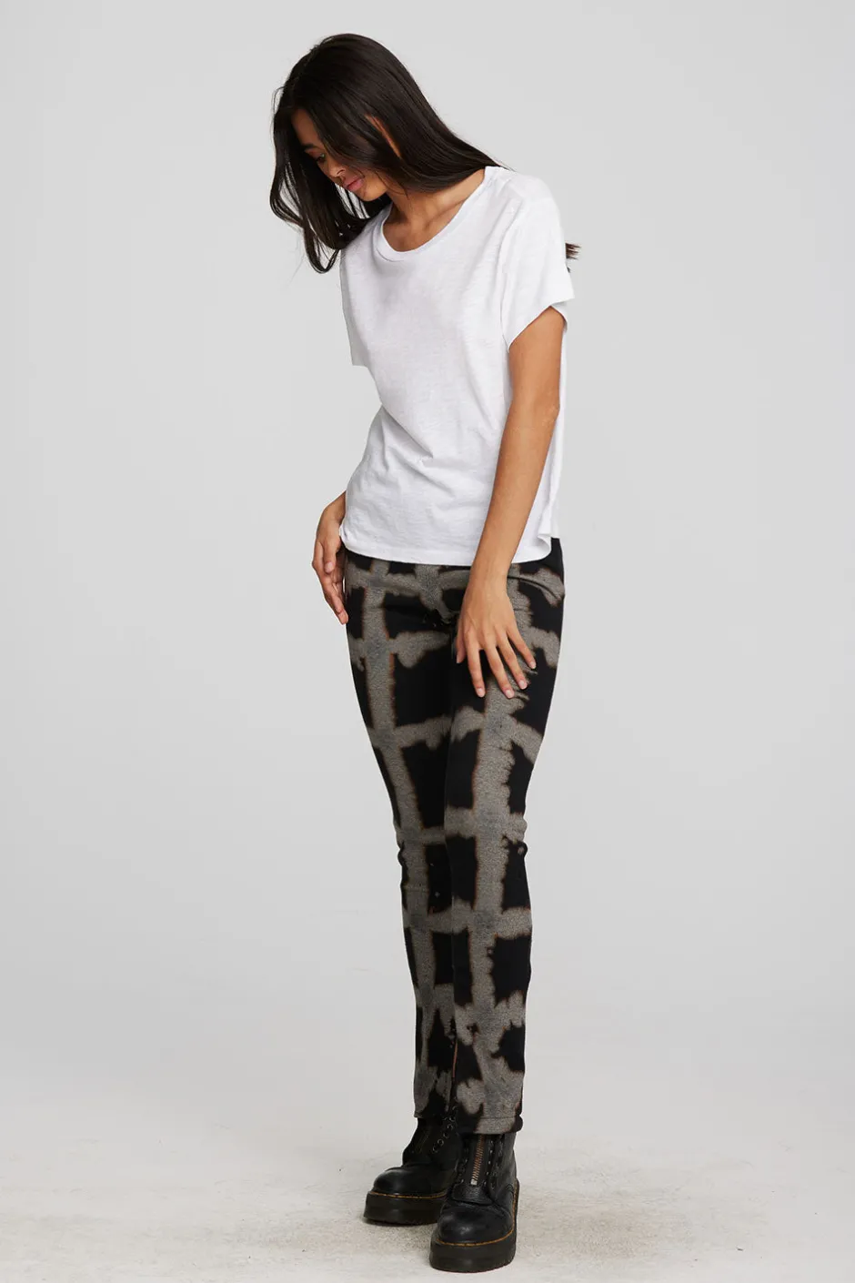Women Chaser Brand Gauze Jersey Oversized Crewneck Tee