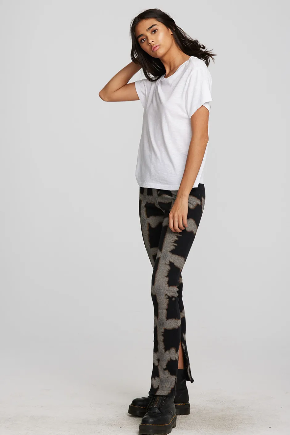 Women Chaser Brand Gauze Jersey Oversized Crewneck Tee