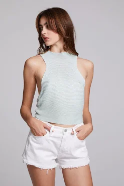 Women Chaser Brand Giana Aqua Glass Tank Top