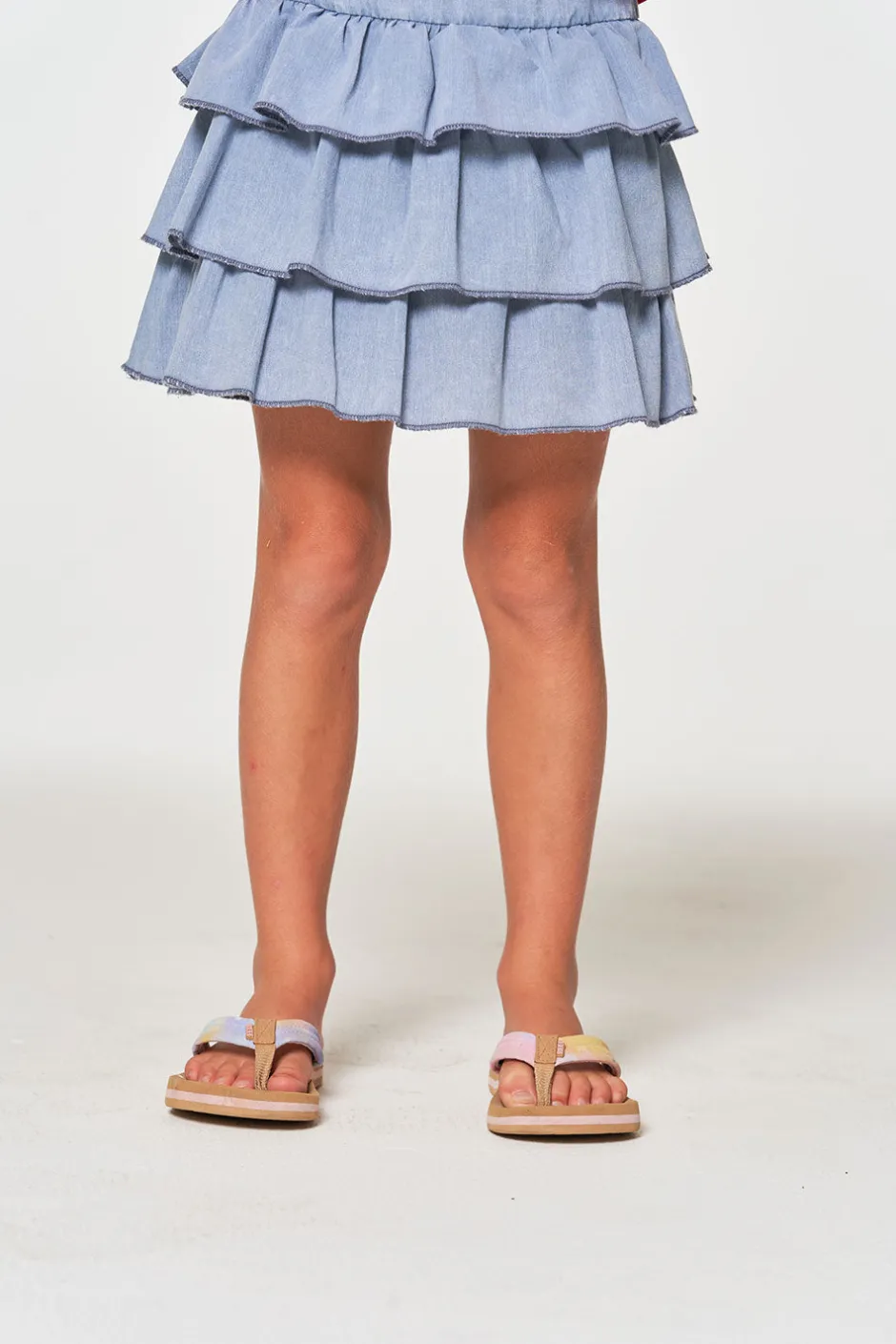 Kids Chaser Brand Girls Coastal Cloth Tiered Ruffle Skort