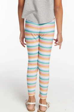 Kids Chaser Brand Girls Cozy Knit Sunshine Stripe Classic Slim Legging