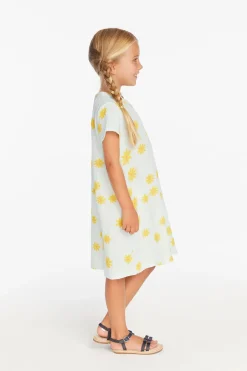 Kids Chaser Brand Girls Powder Blue Daisy Tee Shirt Dress