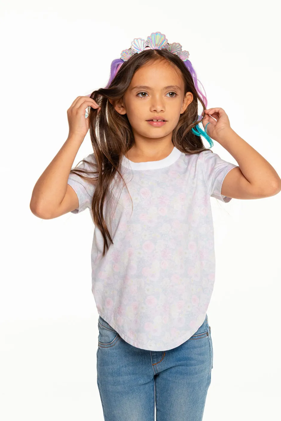 Kids Chaser Brand Girls Recycled Vintage Jersey Short Sleeve Scoop Back Shirt