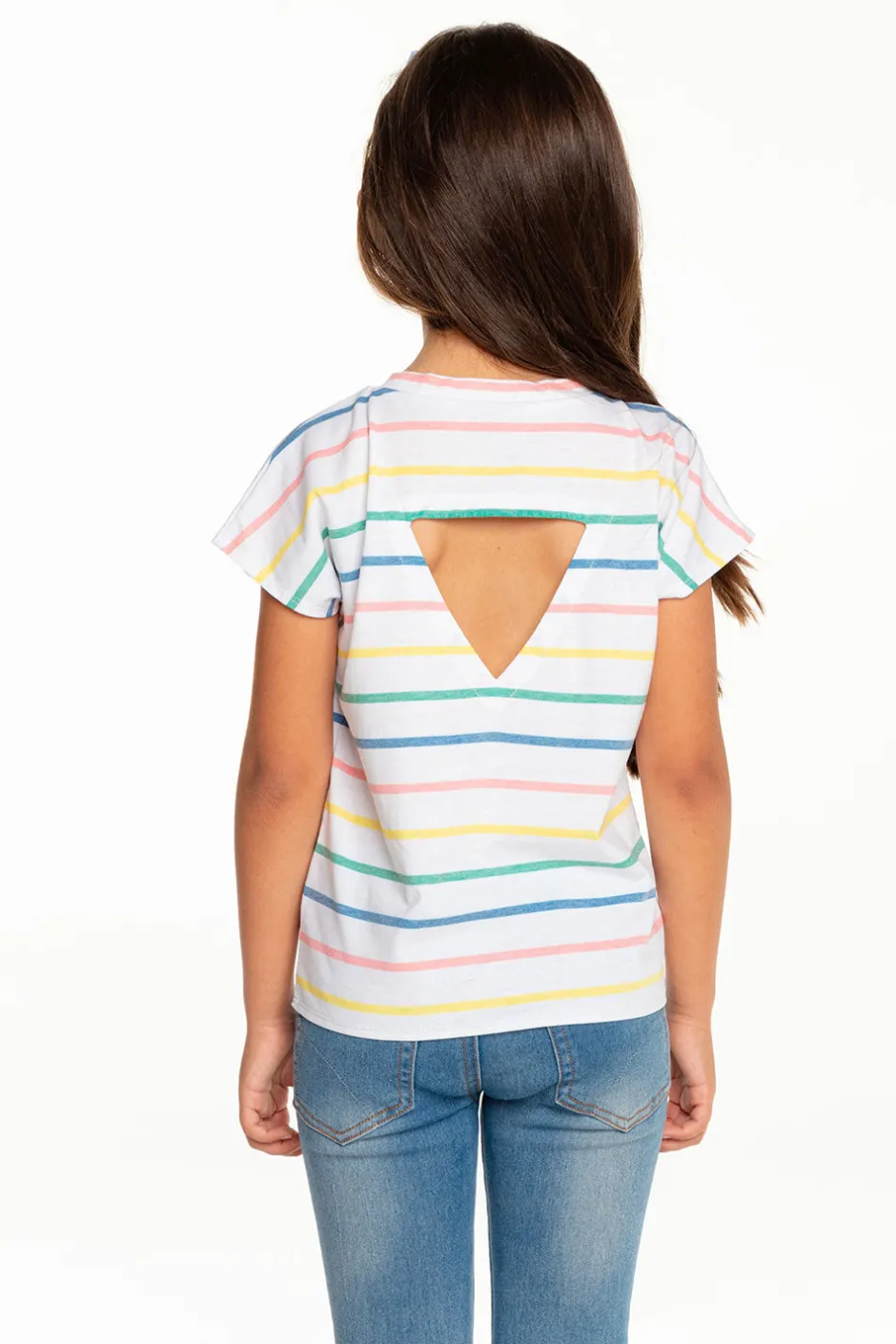 Kids Chaser Brand Girls Recycled Vintage Jersey Cap Sleeve Vent Back Tee