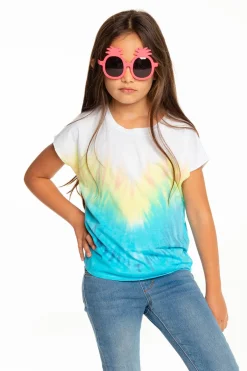 Kids Chaser Brand Girls Recycled Vintage Jersey Cap Sleeve Vent Back Tee