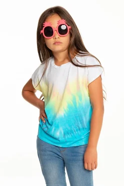 Kids Chaser Brand Girls Recycled Vintage Jersey Cap Sleeve Vent Back Tee
