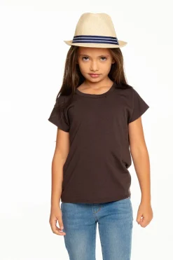 Kids Chaser Brand Girls Recycled Vintage Jersey Cap Sleeve Vent Back Tee