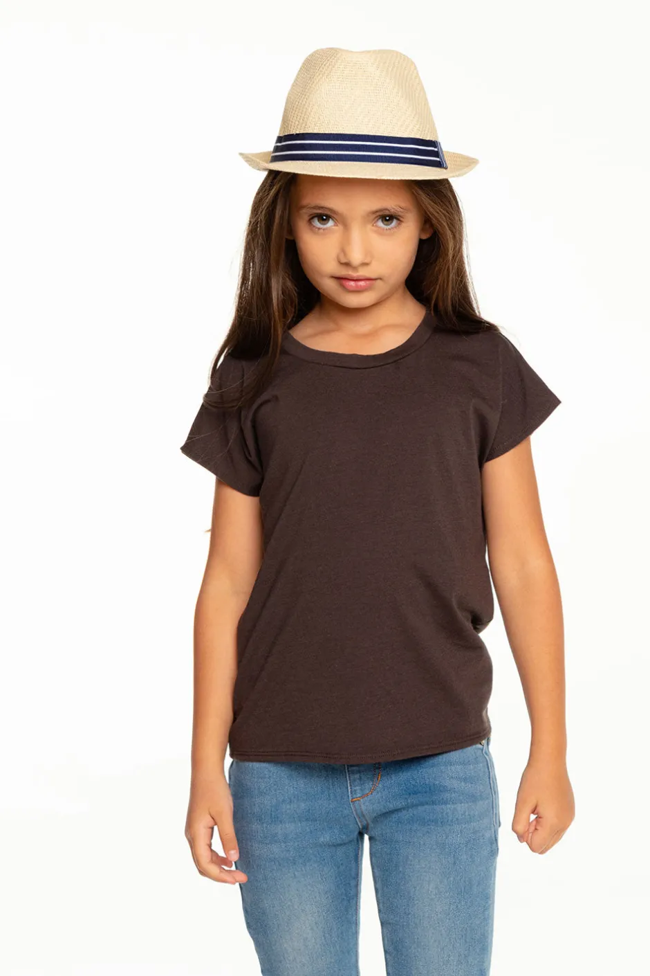 Kids Chaser Brand Girls Recycled Vintage Jersey Cap Sleeve Vent Back Tee