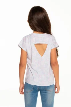 Kids Chaser Brand Girls Recycled Vintage Jersey Cap Sleeve Vent Back Tee