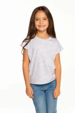Kids Chaser Brand Girls Recycled Vintage Jersey Cap Sleeve Vent Back Tee