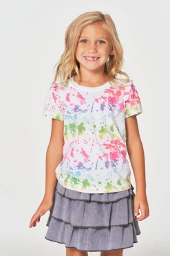 Kids Chaser Brand Girls RPET Vintage Jersey Ruffle Puff Sleeve Tee