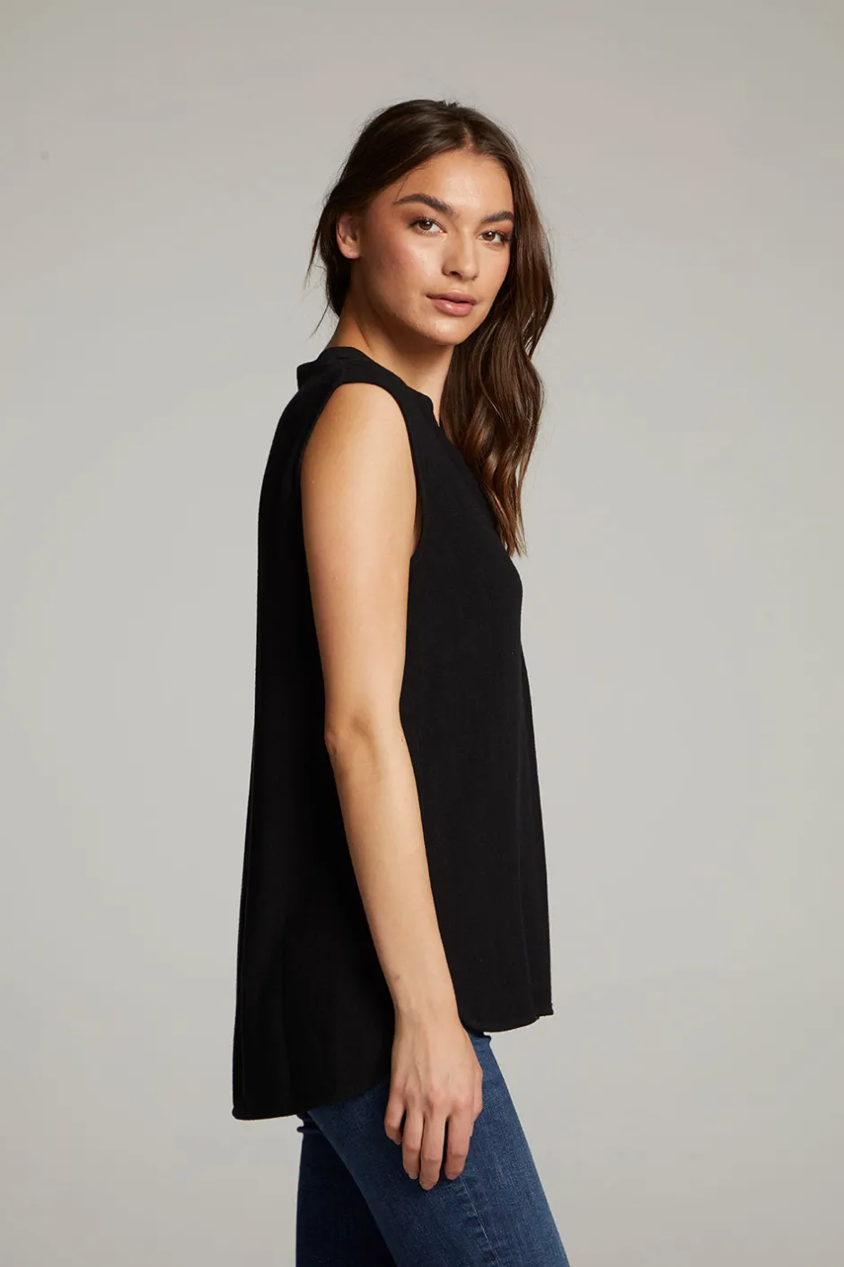 Women Chaser Brand Glades True Black Tank Top