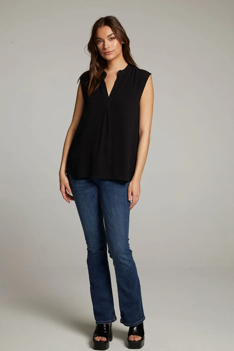 Women Chaser Brand Glades True Black Tank Top