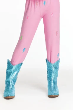 Kids Chaser Brand Glitter Bolts Girls Pant