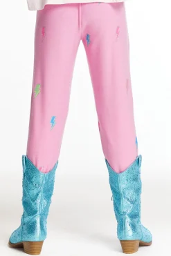 Kids Chaser Brand Glitter Bolts Girls Pant
