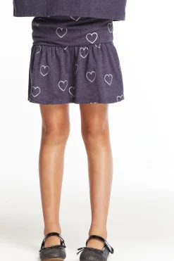 Kids Chaser Brand Glitter Hearts Girls Peplum Skirt