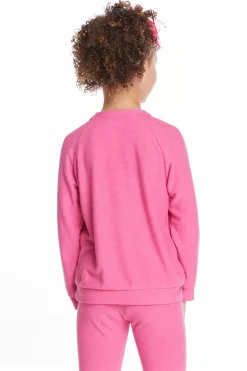 Kids Chaser Brand Glitter Unicorn Girls Raglan Pullover