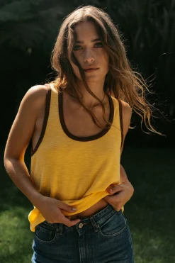 Women Chaser Brand Gloria Banana Cream Tank Top
