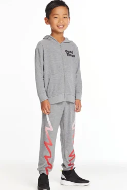 Kids/BOY Chaser Brand Good Times Boys Long Sleeve Zip Up Hoodie