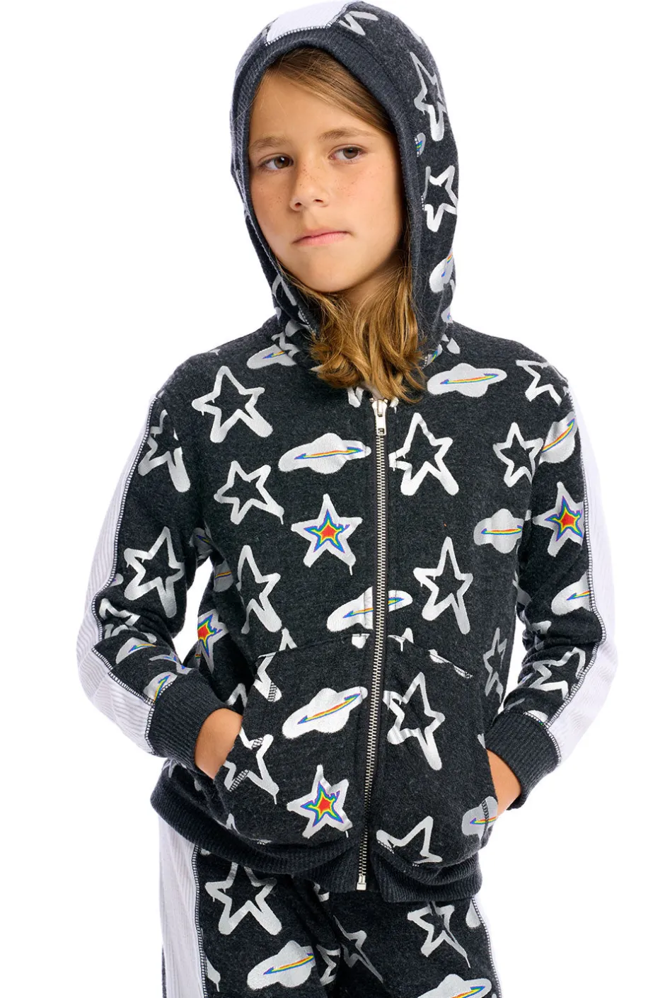 Kids/BOY Chaser Brand Graffiti Saturn Zip Up Hoodie