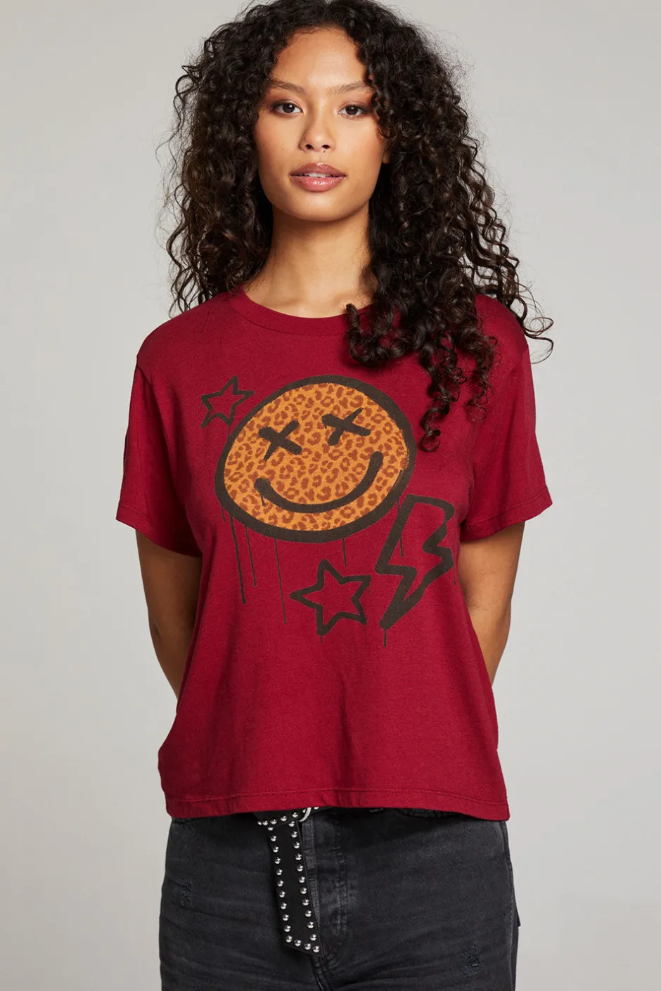 Women Chaser Brand Graffiti Smile Tee
