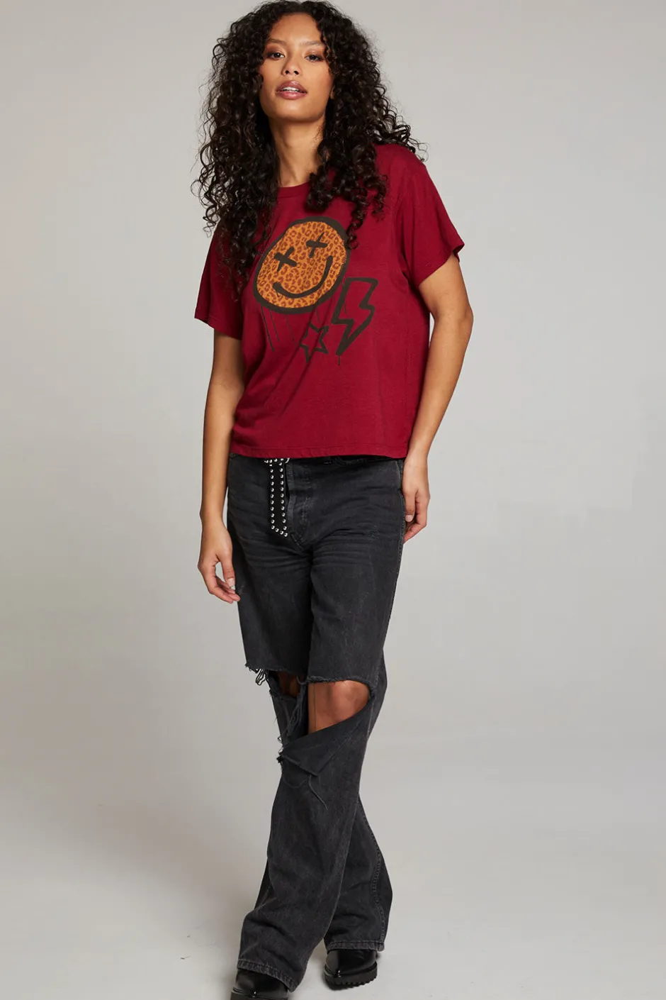 Women Chaser Brand Graffiti Smile Tee