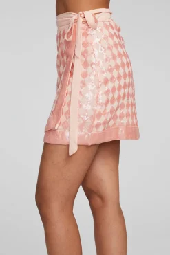 Women Chaser Brand Gramercy Wrap Skirt Embellished Check