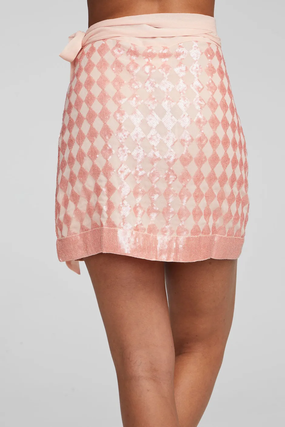 Women Chaser Brand Gramercy Wrap Skirt Embellished Check