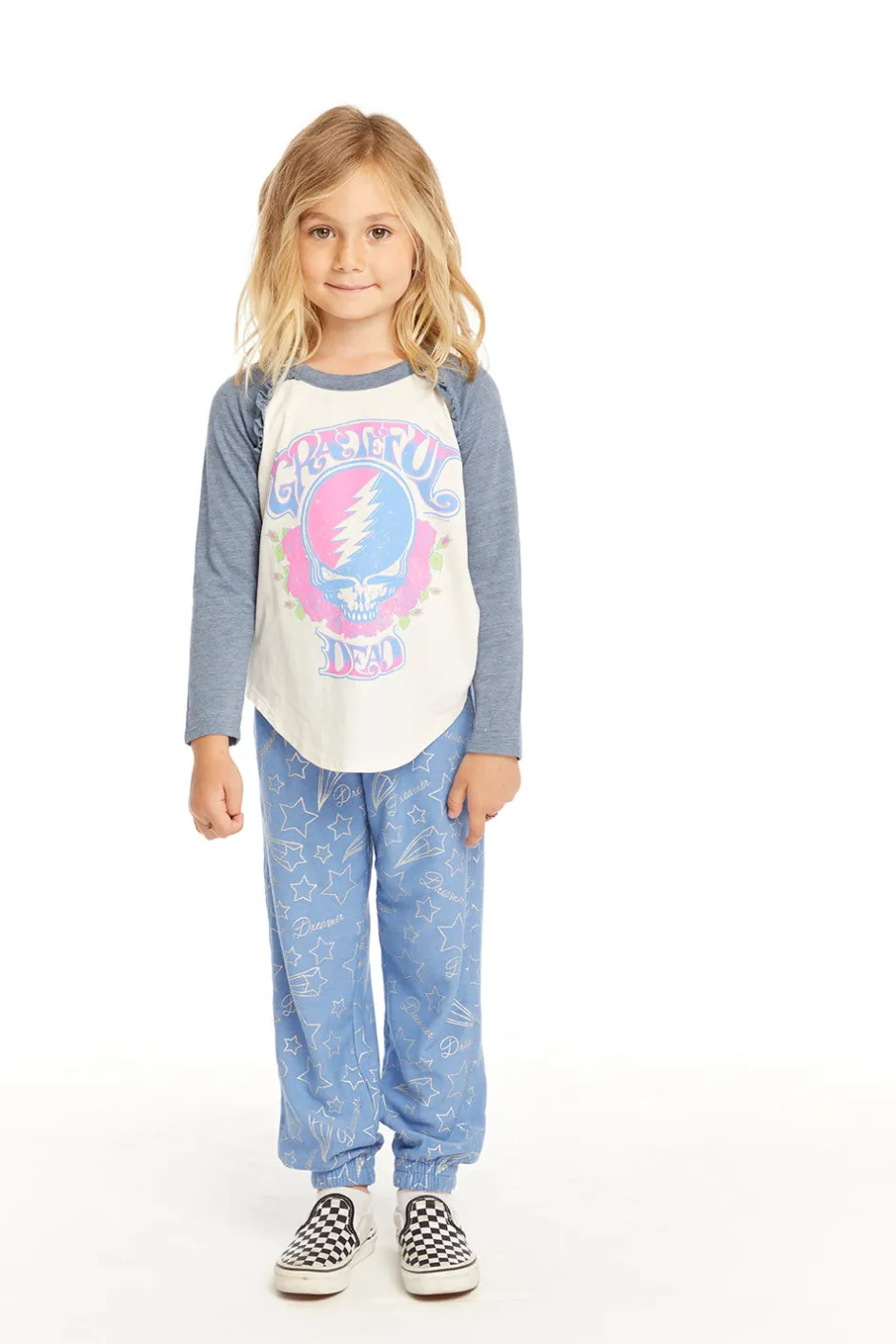 Women/Kids Chaser Brand Grateful Dead Skull & Roses Baseball Tee