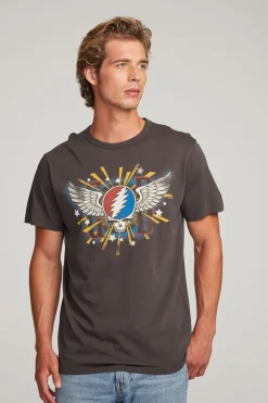 Women Chaser Brand Grateful Dead Skull & Wings Mens Tee