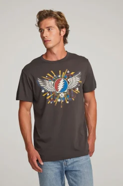Women Chaser Brand Grateful Dead Skull & Wings Mens Tee