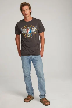 Women Chaser Brand Grateful Dead Skull & Wings Mens Tee