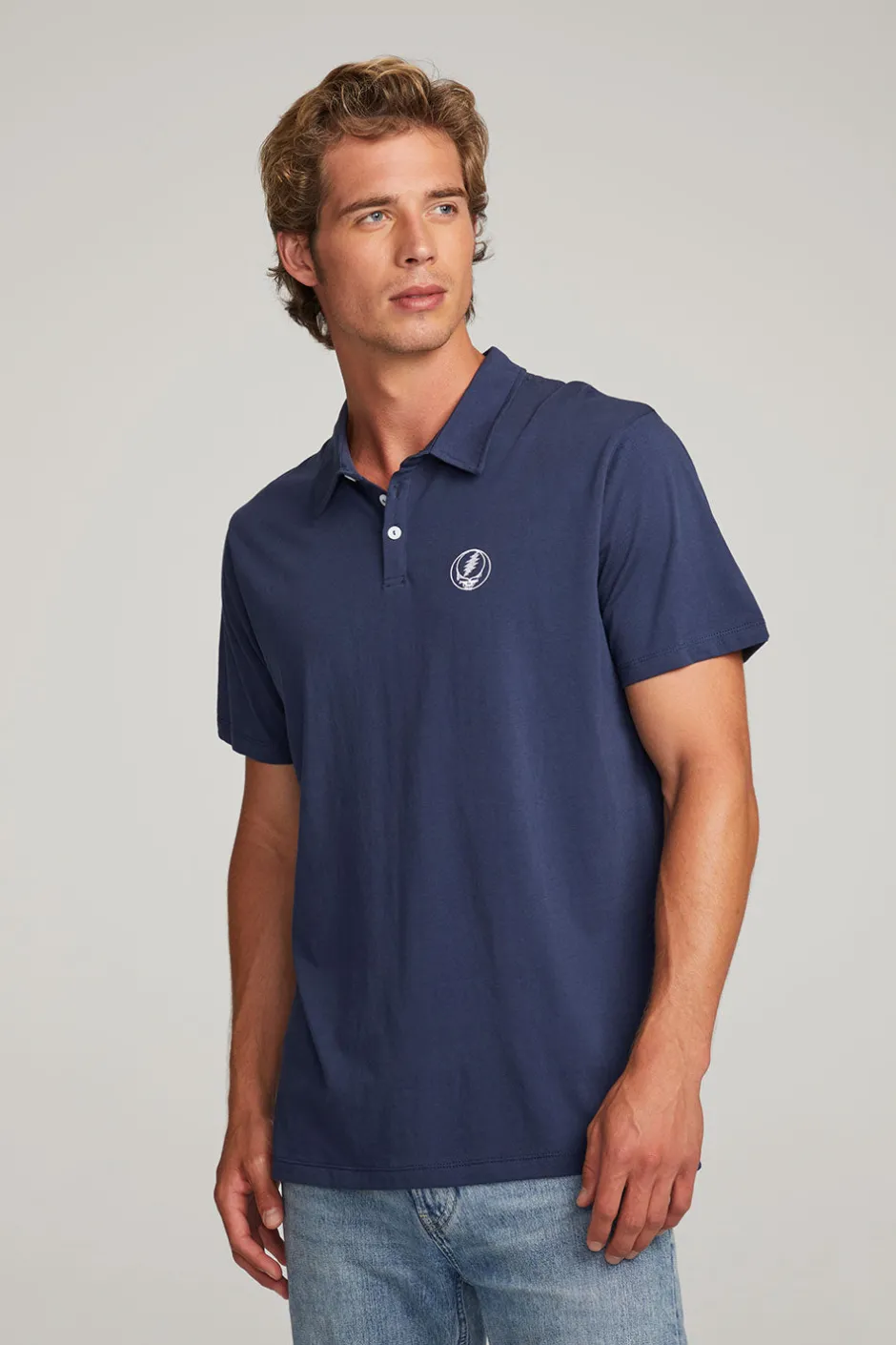 Women Chaser Brand Grateful Dead Steal Your Face Polo Shirt
