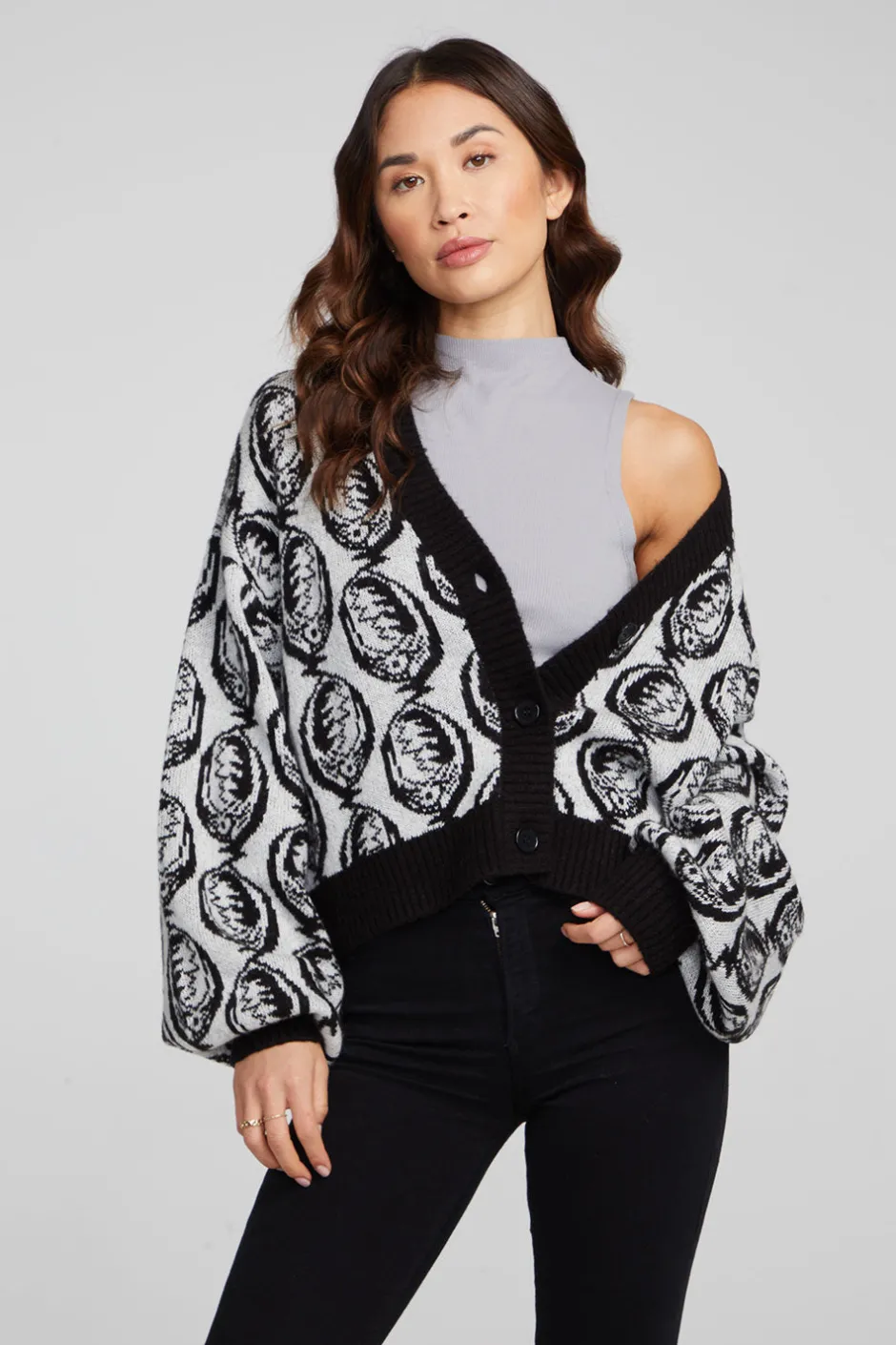 Women Chaser Brand Grateful Dead Steal Your Face Cardigan