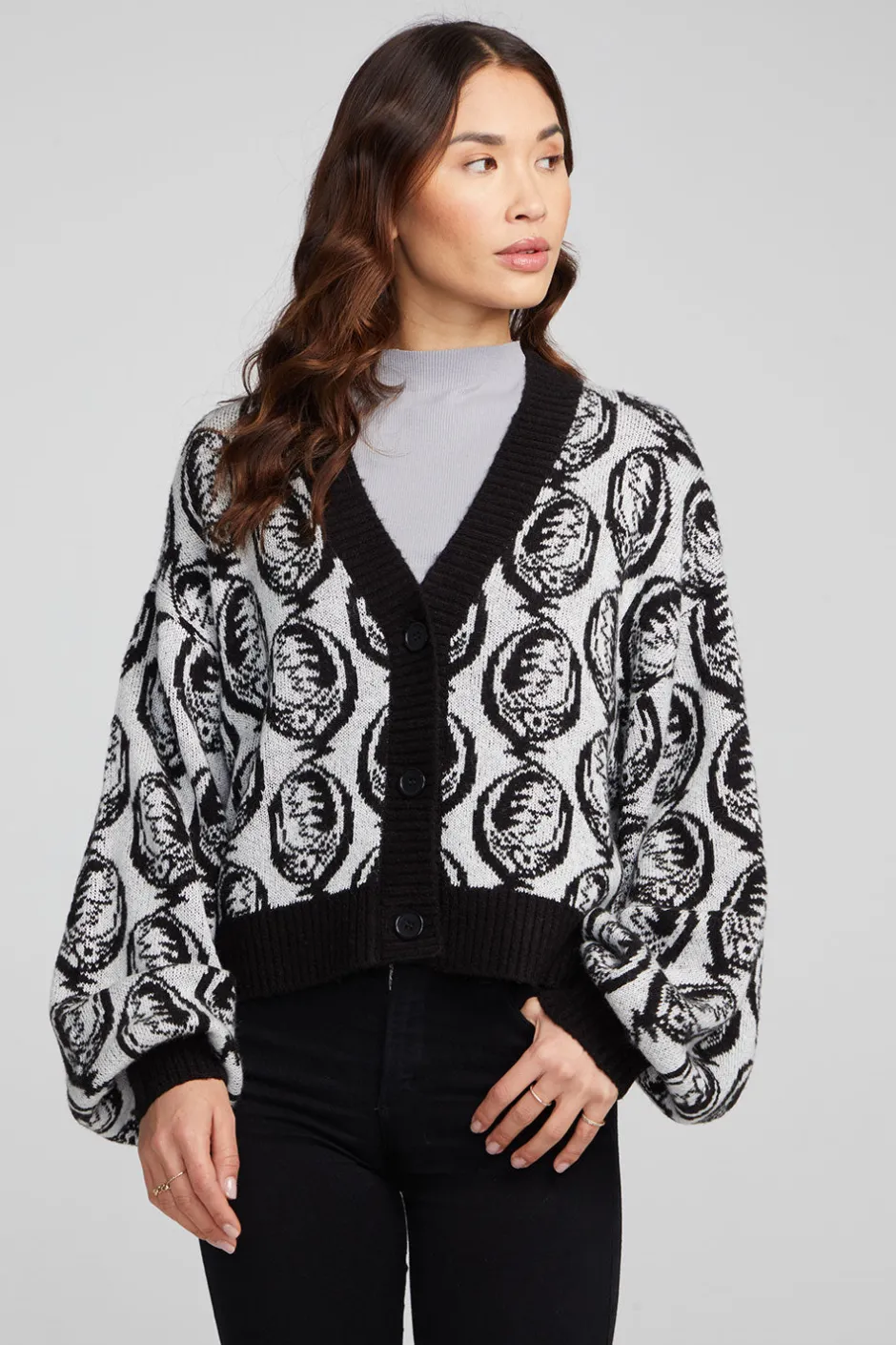 Women Chaser Brand Grateful Dead Steal Your Face Cardigan
