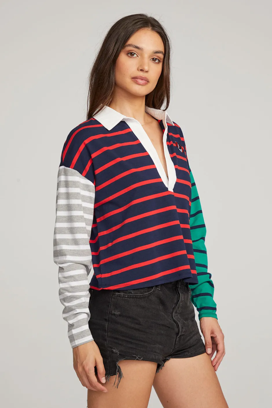 Women Chaser Brand Grateful Dead Stealie Rugby Shirt