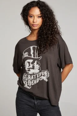 Women Chaser Brand Grateful Dead Top Hat Skull Tee