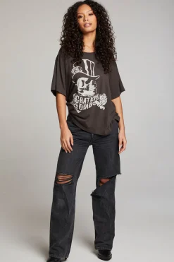 Women Chaser Brand Grateful Dead Top Hat Skull Tee