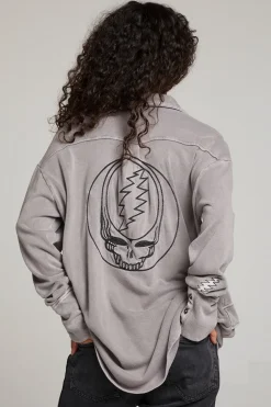 Women Chaser Brand Grateful Dead Tour Shirt Long Sleeve Button Down
