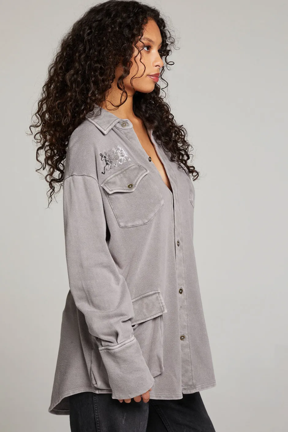 Women Chaser Brand Grateful Dead Tour Shirt Long Sleeve Button Down
