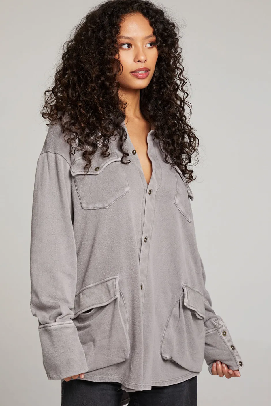 Women Chaser Brand Grateful Dead Tour Shirt Long Sleeve Button Down