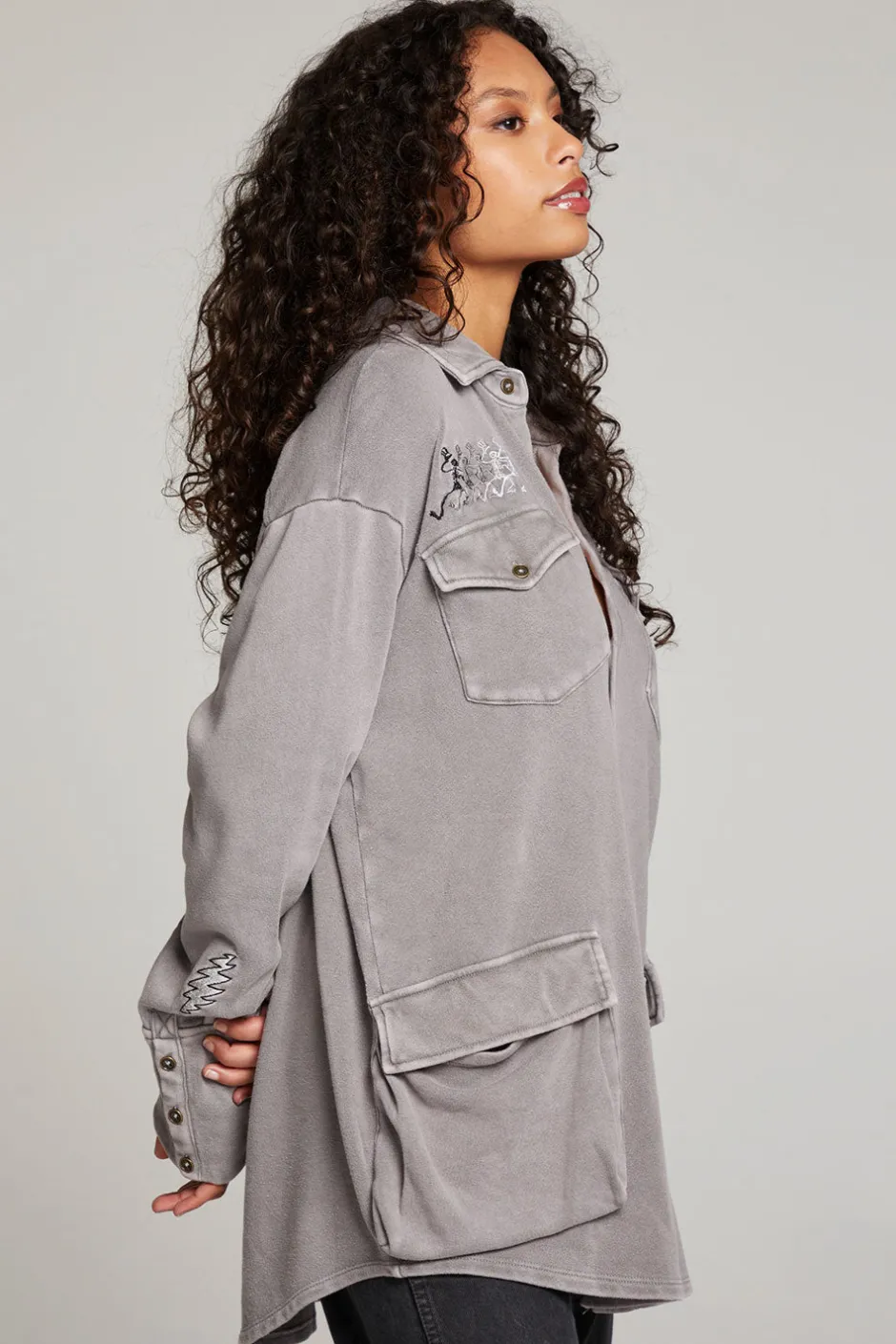 Women Chaser Brand Grateful Dead Tour Shirt Long Sleeve Button Down